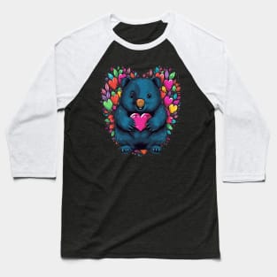 Wombat Valentine Day Baseball T-Shirt